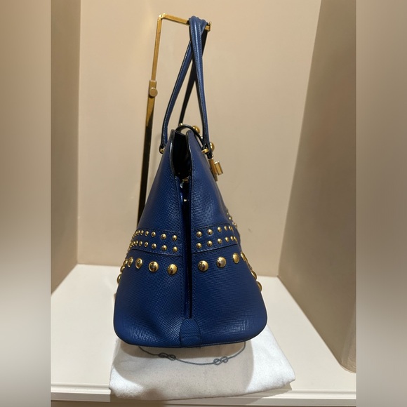 Prada Studded Saffiano Turn Lock Tote - Picture 8 of 16